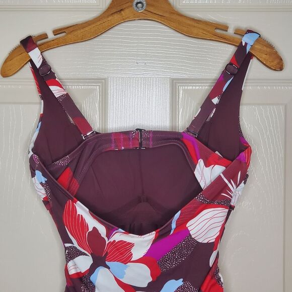 Athleta Hero Bloom Square Neck Tankini Size 34D/DD - Picture 6 of 11